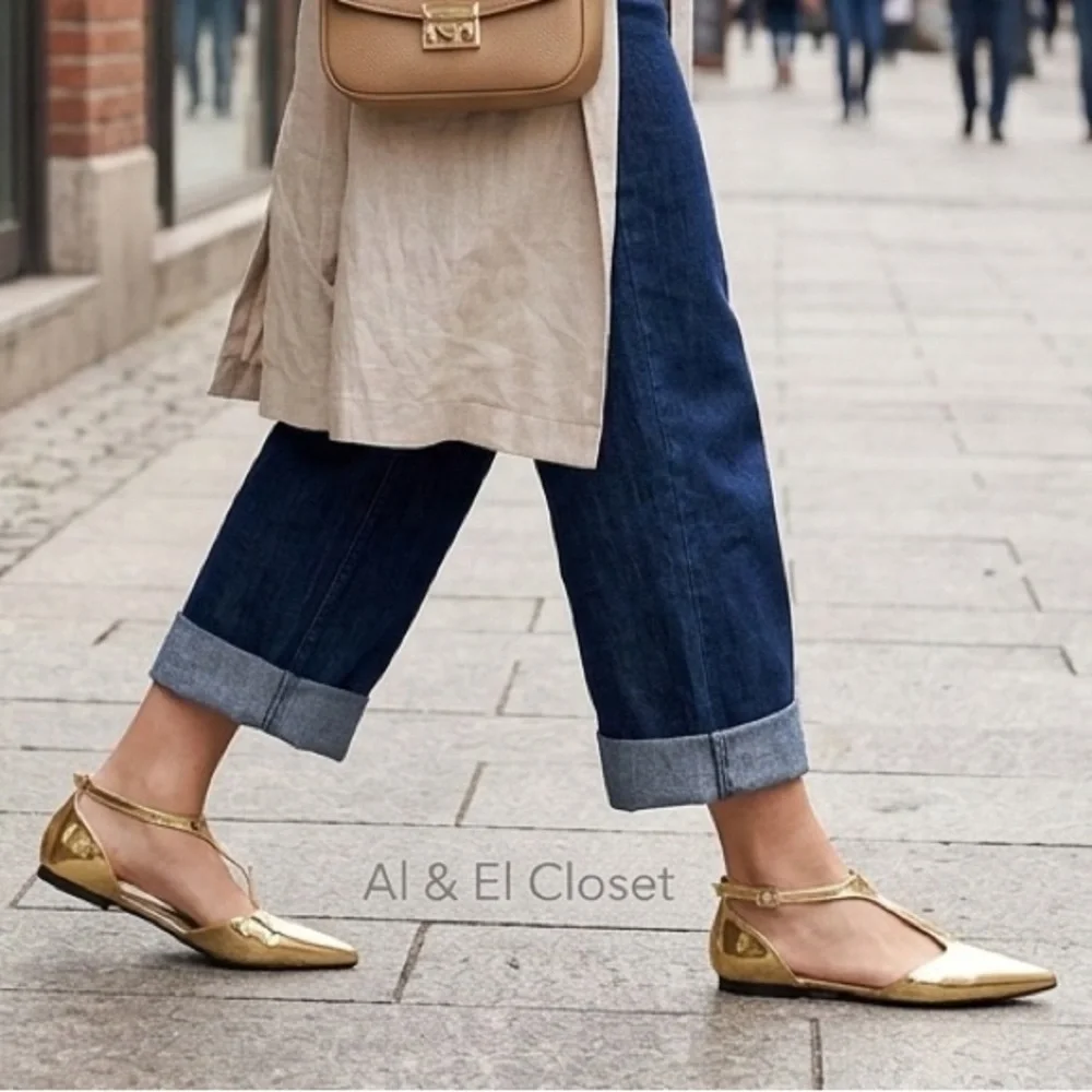 Worthington Kendie Metallic Gold Pointed Toe Flats | Size 9M | New with Tag